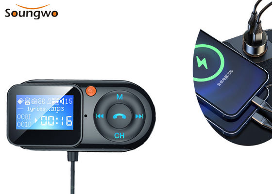 5V 2.4A Handsfree Car Kit FM Transmitter Noise Suppression 10m Operating