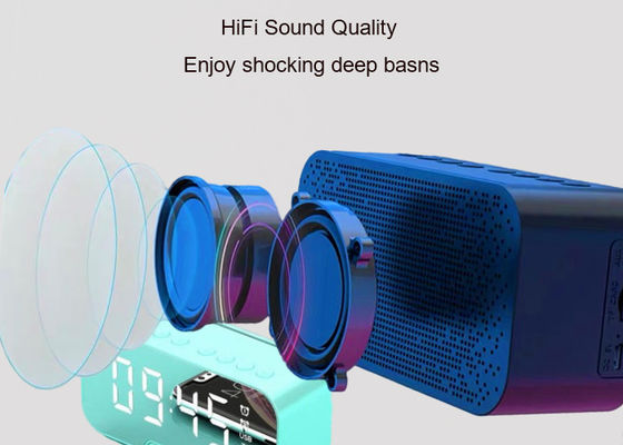 ABS FM Radio Audio Bluetooth Speaker 87.5MHZ-108MHZ With Mirror Night Light