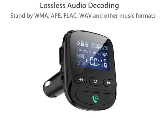 1.44inch LCD FM Transmitter Bluetooth Car Kit BLE5.0 Car Charger Bluetooth Adapter